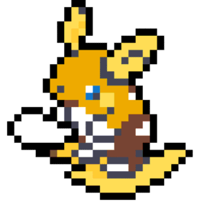 Raichu Alola pärlplatta mall