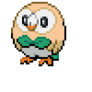 Rowlet pärlplatta mall