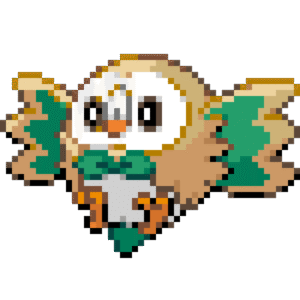 Rowlet pärlplatta mall
