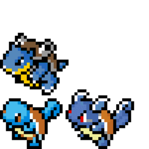 Squirtle, Wartortle och Blastoise pärlplatta mall