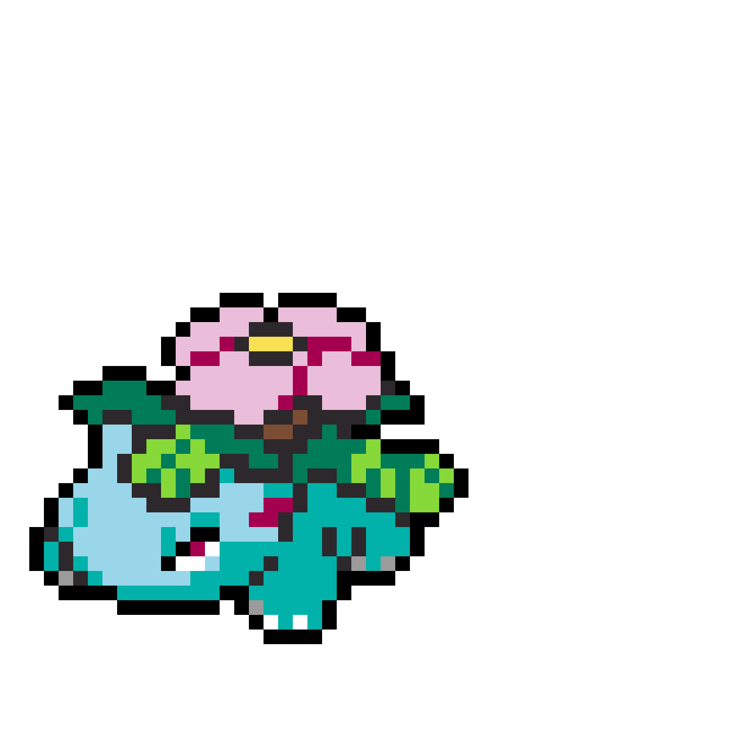 Venusaur pärlplatta mall