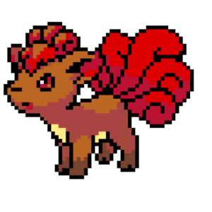 Vulpix pärlplatta mall